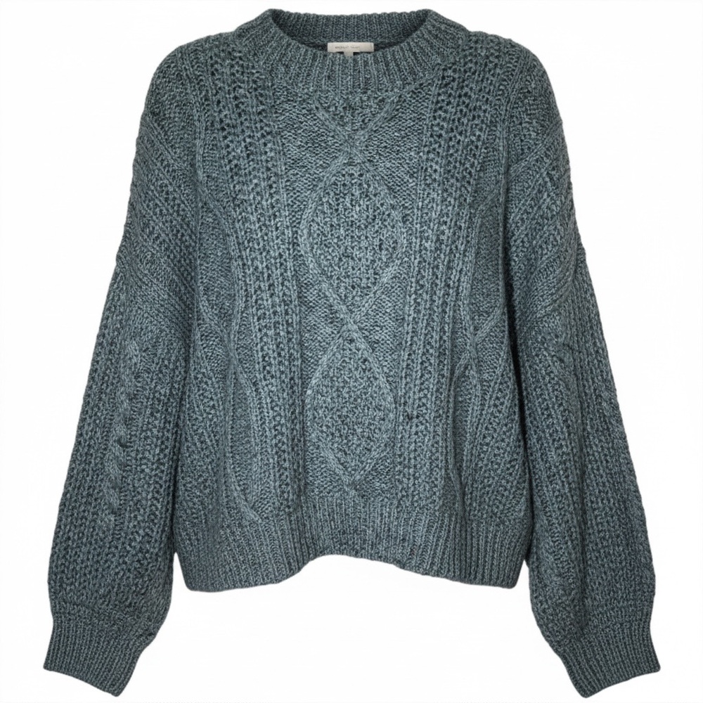 Gianni Bini Teal Cable Knit Oversized Sweater – Medium